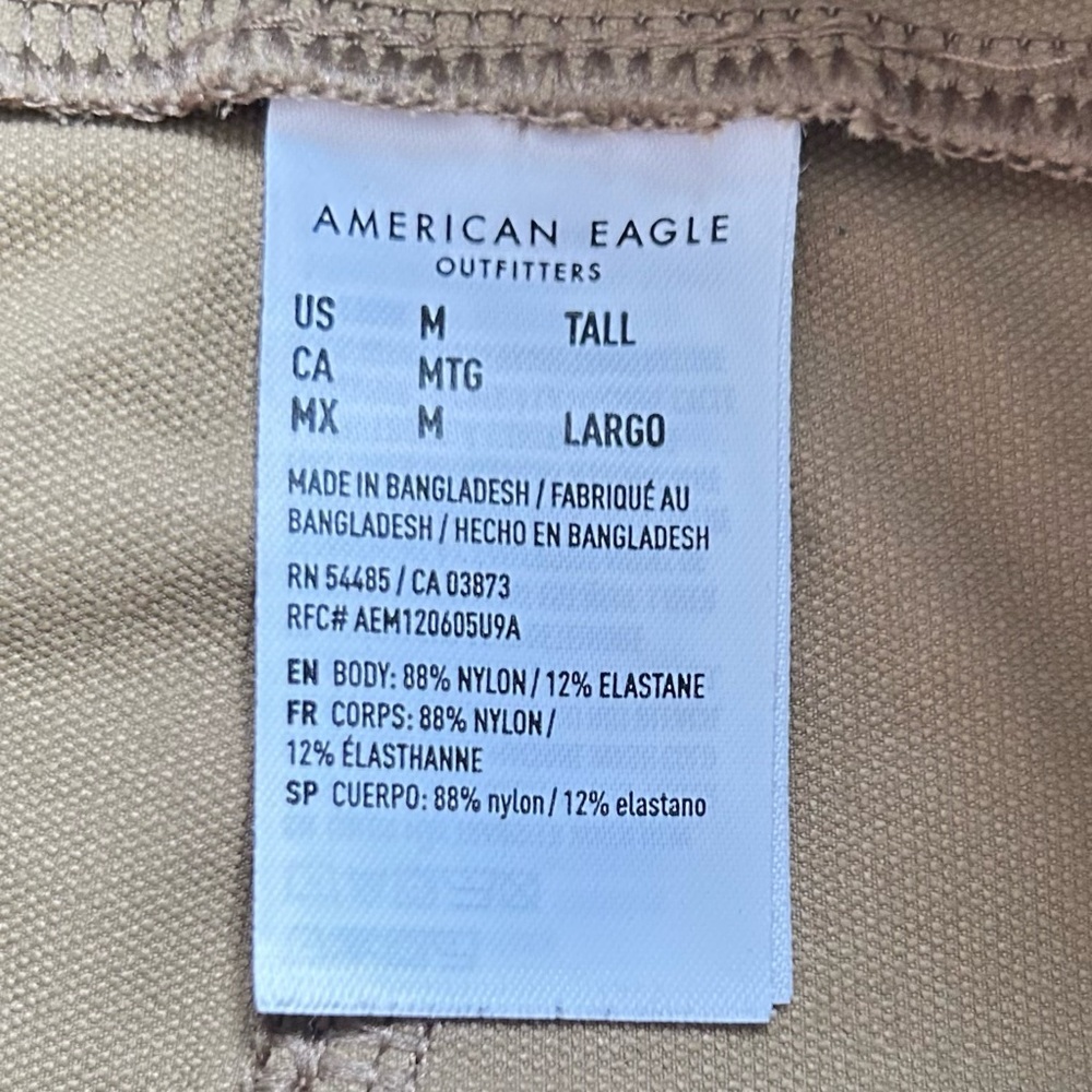 American Eagle Outfitters Men's Tan Tech Joggers Medium Tall Modern Utility - Picture 4 of 10